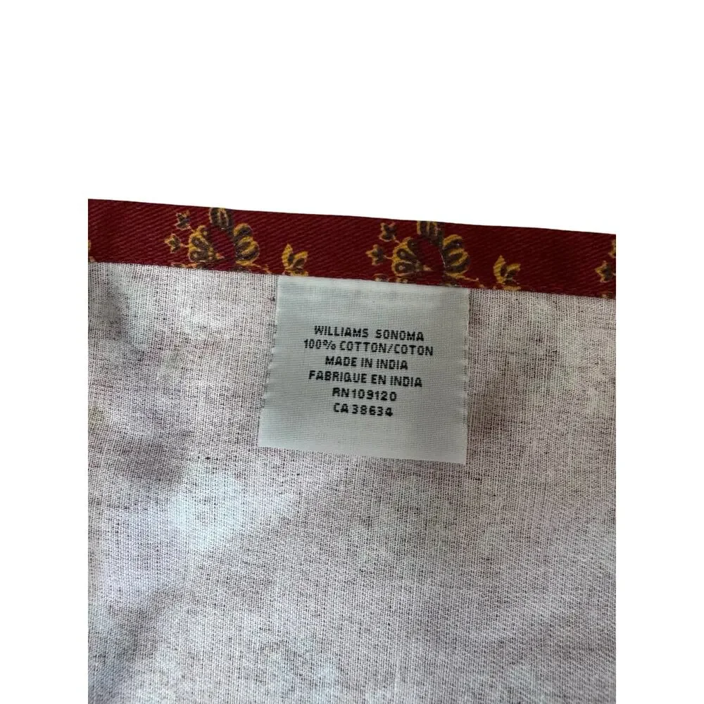 WILLIAMS SONOMA *NEW Spice Orange Floral Kitchen Apron Adjustable One Size Adult